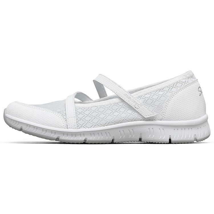 Skechers Be-Cool Fabric Fashion Comfortable Casual Shoes Women Casual Shoes White 100354-WHT 35.5