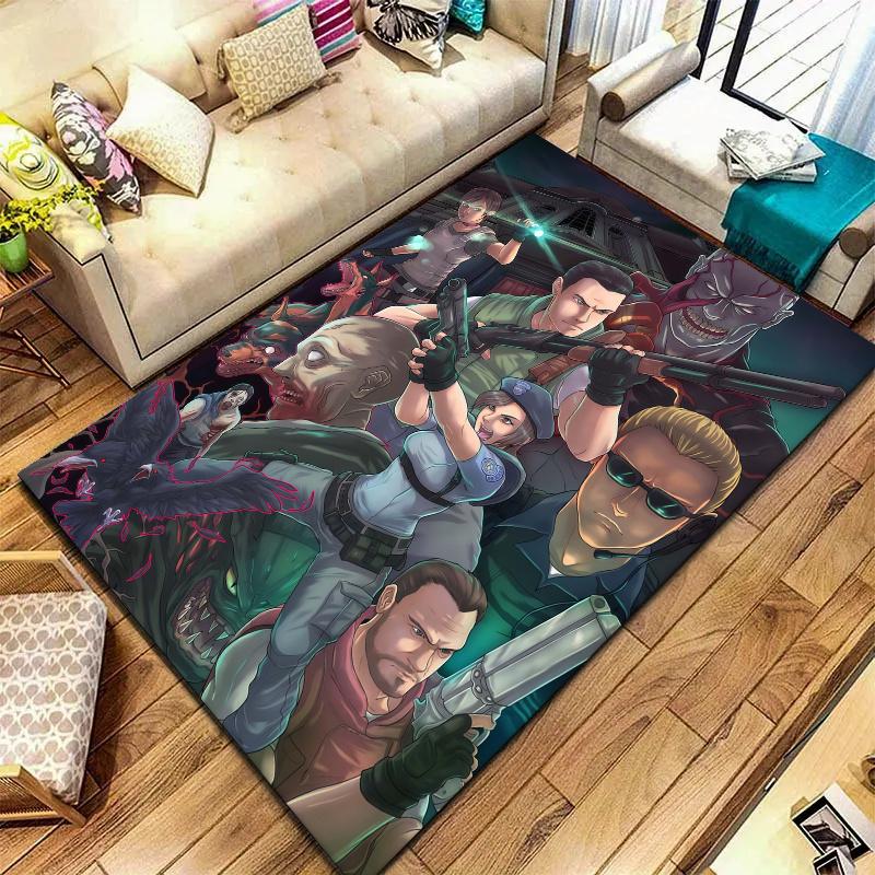 Resident Evil Carpet Rug for Living Room Bedroom Home Sofa Decoration,Kids play Nonslip Floor Mat