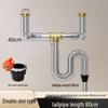 Stainless Steel Kitchen Sink Drain Pipe Set with Anti-Odor Features for Single or Double Sinks and Dishwasher Integration