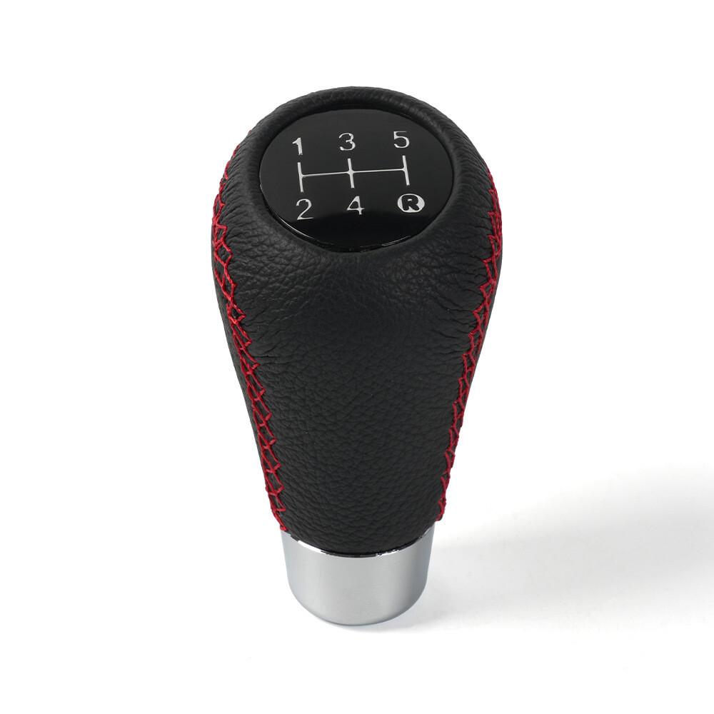 5 Speed Universal Manual Car Gear Stick Shifter Shift Knob Lever Leather Black