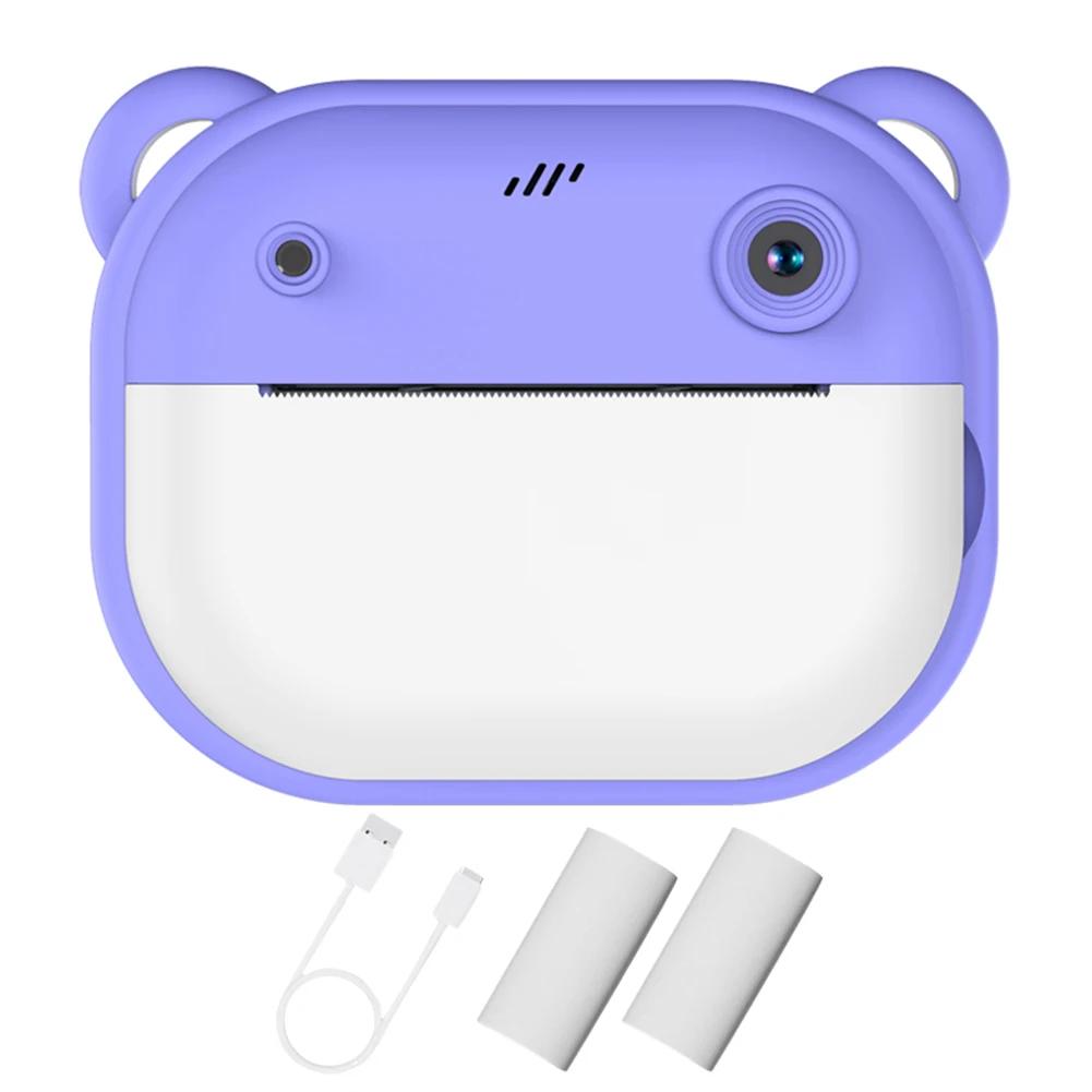 Kids Mini Instant Print Camera 2.0Inch IPS Screen Child Camera 24MP HD 1080P Video Selfie Video Camera for Girls Boys Aged 3-12