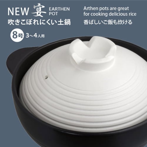 Living New Banquet Overflow-Resistant Earthenware Pot No. 8
