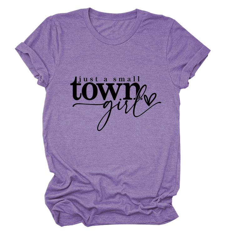 Casual just a small town letter print fashion ladies short sleeves