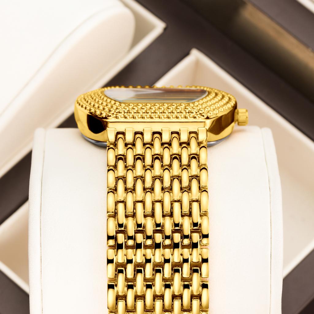 YaLaLuSi Brand Women's Waterproof Bucket-Shaped Quartz Watch: A Luxurious Small Gold Bracelet Watch Gift Reloj Mujer Ladies Girl