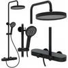 Creo Black Rea Matte Black Surface-Mounted Shower Set