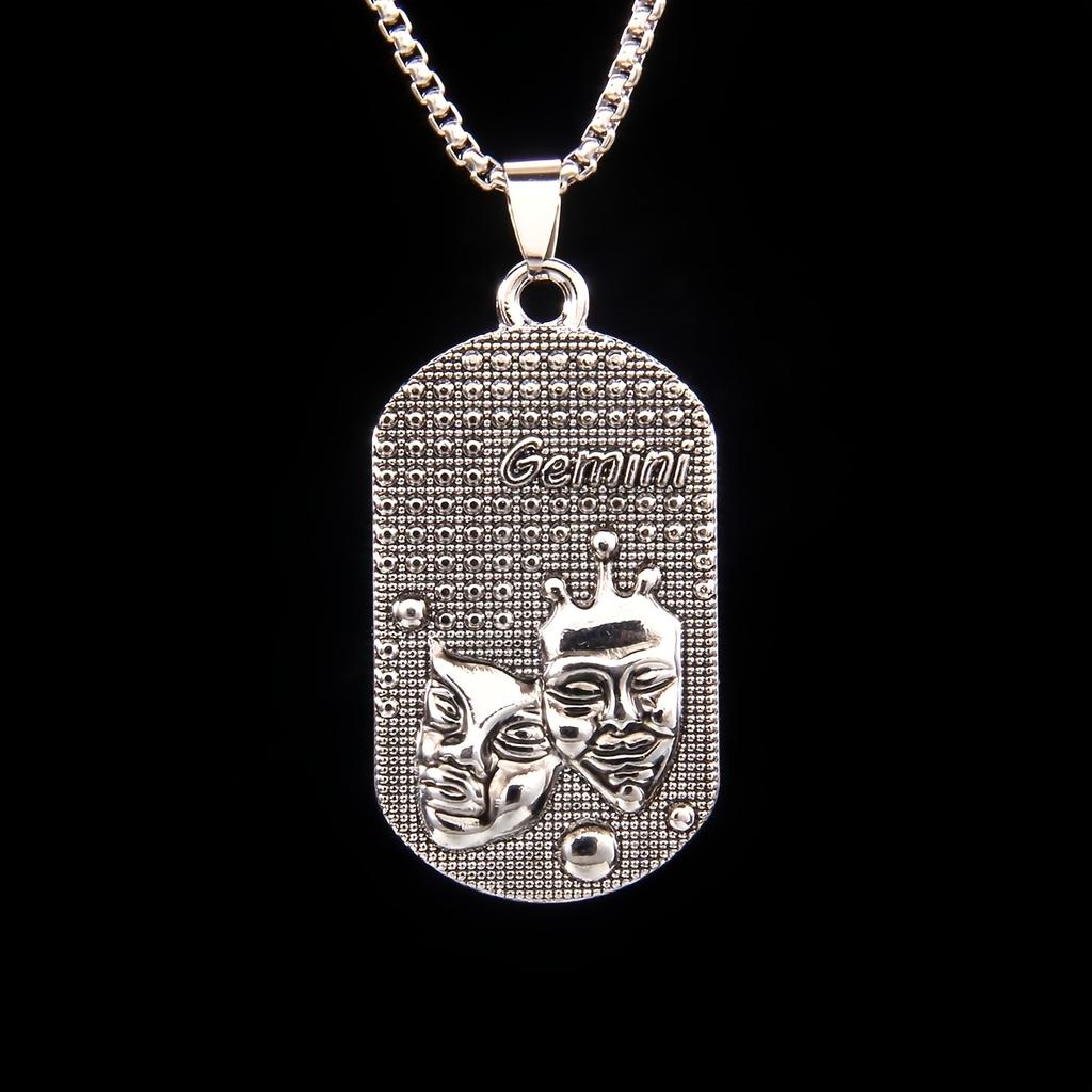Fashion Twelve Constellations Dog Tag Pendant Necklace, Ladder Symbol Necklace, Street Style Sweater Chain