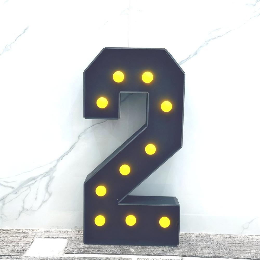 With Yellow Light Black 3FT 91.5cm Marquee Numbers – Fits Birthdays, Anniversaries, Back-to-School & Retirements – Adorn with Balloons/Flowers