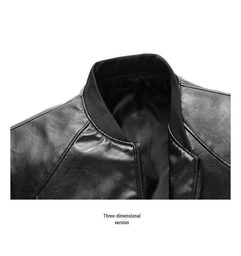 Men's Slim Fit PU Leather Baseball & Stand Collar Jacket - Autumn Winter Korean Style Casual Motorcycle Outerwear