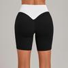 Women's Color Block High Elastic Tummy Control Quick-Dry Running Shorts