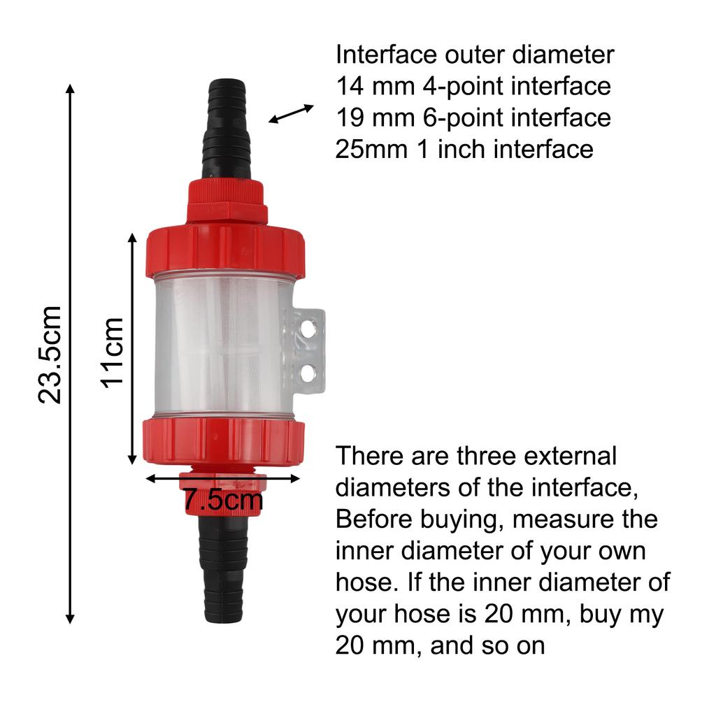 Garden Irrigation Connector with Mesh Strainer Water Pump Filter Clear Design for Easy Monitoring and Protection of Sprayers