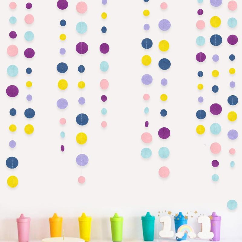 New Paper Circle Garland Banner Round Dots Colorful Colorful Dot Garland Hanging Party Garland Wedding Decorations
