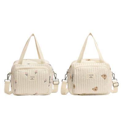 Nappy Bag Lovely Print Baby Diaper Bag with Exquisite Embroidery, Easy To Clean Infants Wipes Nappy Organiser Pouch