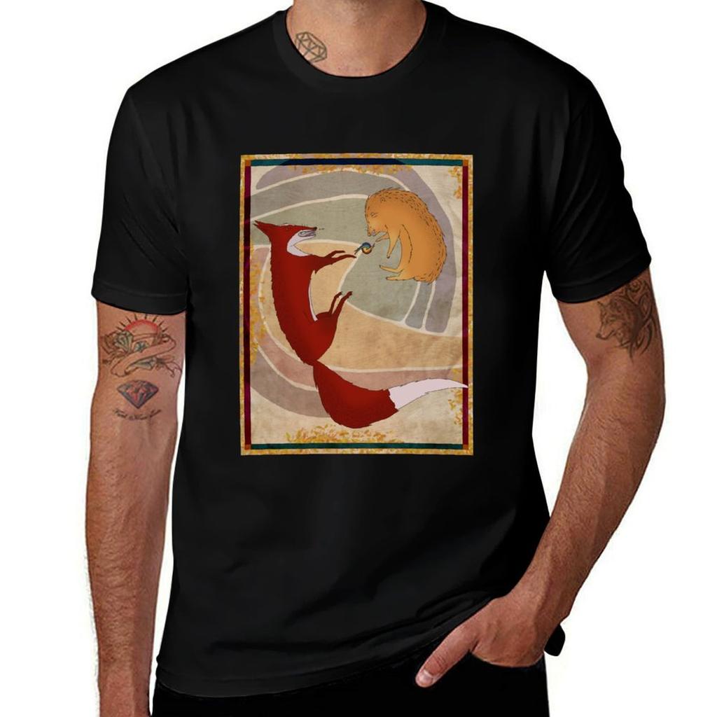 Fox And Hedgehog Playfighting Or Serious Tshirt Quick Dry Training Short Sleeve Tee Tshirt