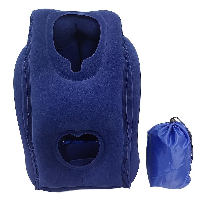 Inflatable Travel Pillow Airplane Neck Pillow with 360 Chin Support Portable Ergonomic Head Support for Flight Train Car Office