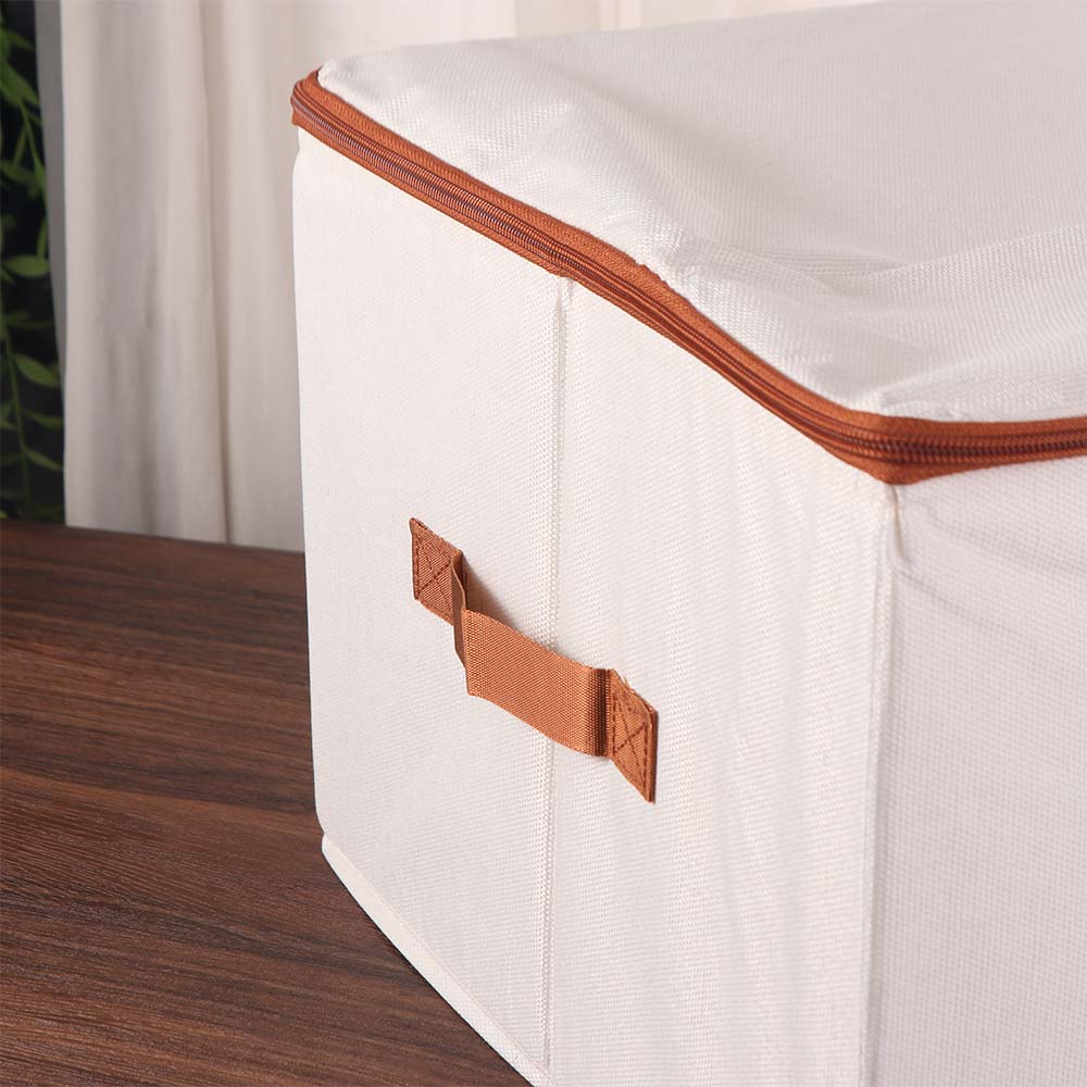 Large Capacity Non-Woven Fabric Organizer Bins with Lid Clothing Storage Basket Travel