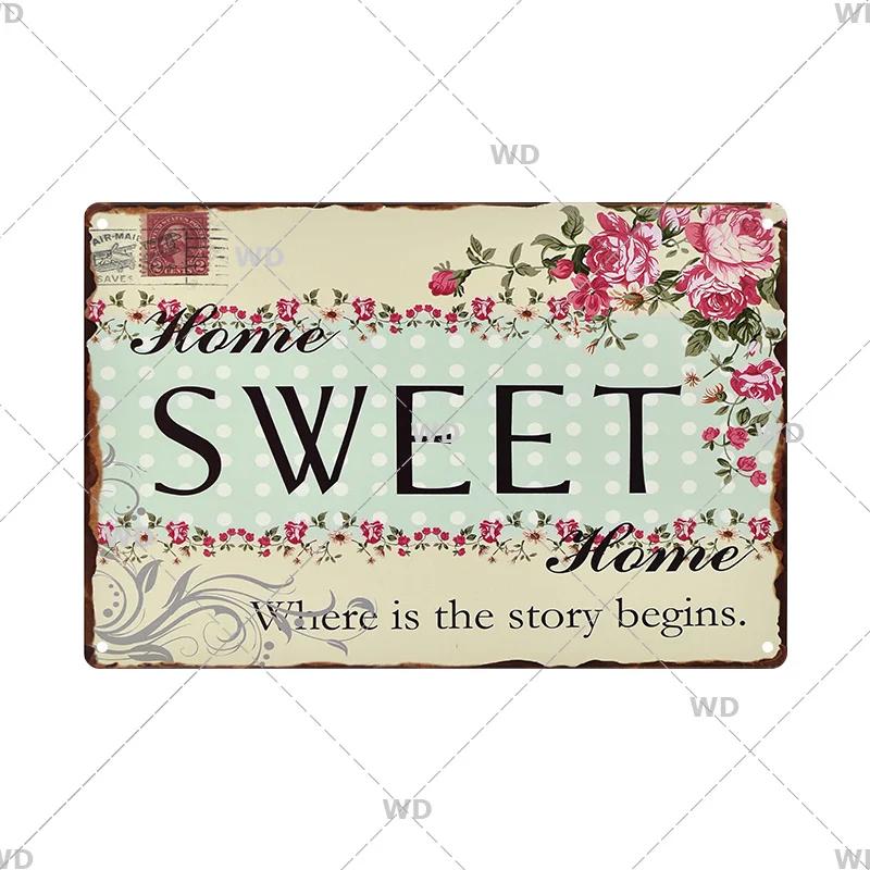 Retro Life Love Family Sentence Slogan Metal Tin Sign Vintage Metal Plaque Metal Wall Poster For Home Shop CoffeeWall Decor