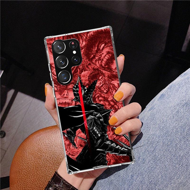 Black White G-Guts B-Berserks Phone Case For Samsung Galaxy S24 S25 Edge S26 Ultra S23 S22 S21 Plus S20 FE + Personalized Print