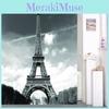 Eiffel Tower Polyester Shower Curtain With City Nightscape Bridge Design For Bathroom Decor