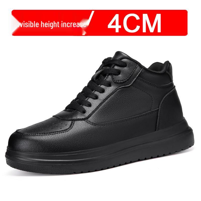 Men's Breathable 10cm Height Increasing Sports Shoes - Autumn Korean Style Mid-Top Casual Sneakers