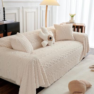 Winter Plush Sofa Cover Cloth Full Cover Blanket Ins Style Sofa Towel Solid Color Sofa Cover High Sense