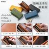 [Mura] Women's Long Wallet, Eco Leather, Round Zipper, Genuine Leather