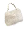 Maison De TAO Women's Faux Eco Fur Handbag, Shoulder Bag, 2-Way Fluffy Tote Bag for Casual Occasions (White)