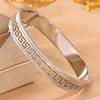 Popular titanium steel bracelet with pattern that doesn't fade, women's light luxury simple hollowed-out Great Wall pattern stainless steel bracelet