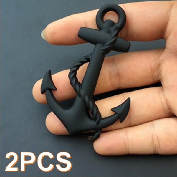 1 STUKS Metalen Persoonlijkheid Auto Stickers Boot Anker Haken Marine Embleem Grille Kruis Badge Piratenschip Auto Carrosserie Sticker