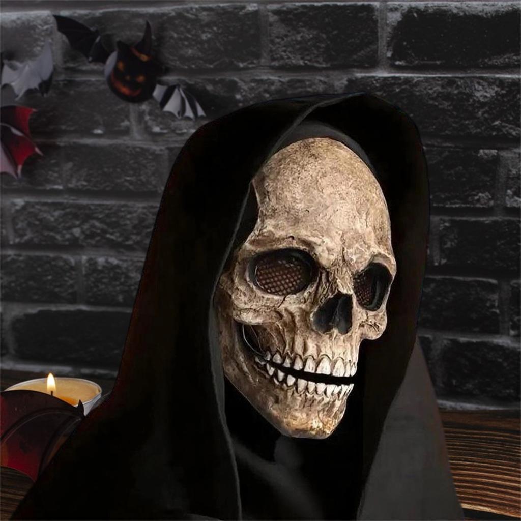 Spooky Skeleton Mask With Articulated Jaw Halloween Costume Accessory For Teens And Adults
