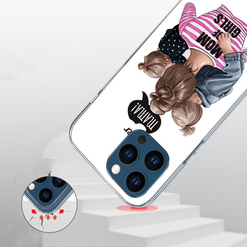 Baby Mom Girls Phone Case For iPhone 17 Air 16 Pro Max 16E 15 + 14 Plus 11 12 13 Mini 7 8 SE Gift Print Cover Fundas 17 Air 16 P