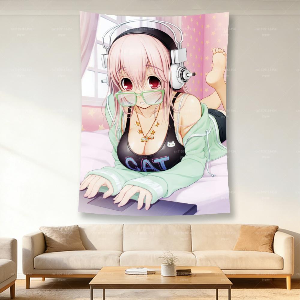 

Super Sonico Classic Anime Tapestry Bohemian Mandala Wall Hanging for Bedroom Bedside Home Decor Flat Print 74x94cm(29x37in)