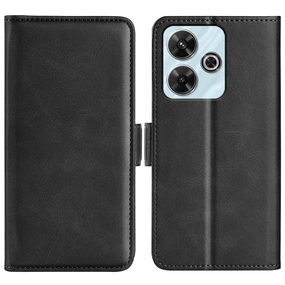 

For Xiaomi Redmi 13 5G/13 4G/Note 13R 5G/Poco M6 4G Case Calf Texture Phone Leather Cover Black
