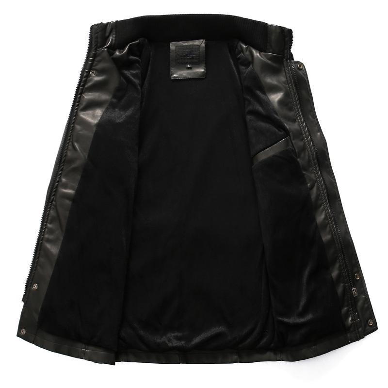 Men's Plus Size Washed PU Leather Motorcycle Jacket