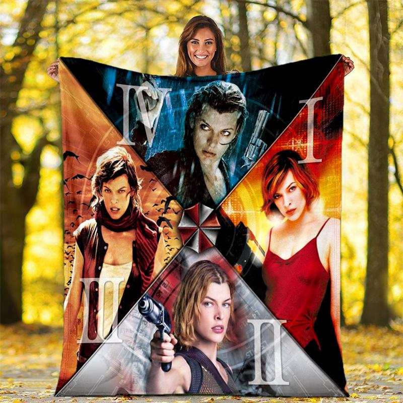 The Sci-fi Game Resident Evil Features the Umbrella Corporation Blanket a Soft Home Furnishing Nap Decoration a Warm Sherpa Blanket for All Seasons U1