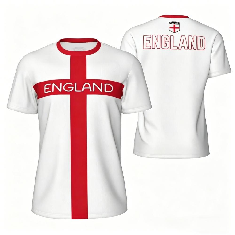 T-shirt Imprimé en 3D Drapeau de l'Angleterre, T-shirt Respirant à Séchage Rapide Unisexe, Hauts Décontractés de Sport pour la Course à Pied, le Fitness, Tenue de Rue Quotidienne en Plein Air