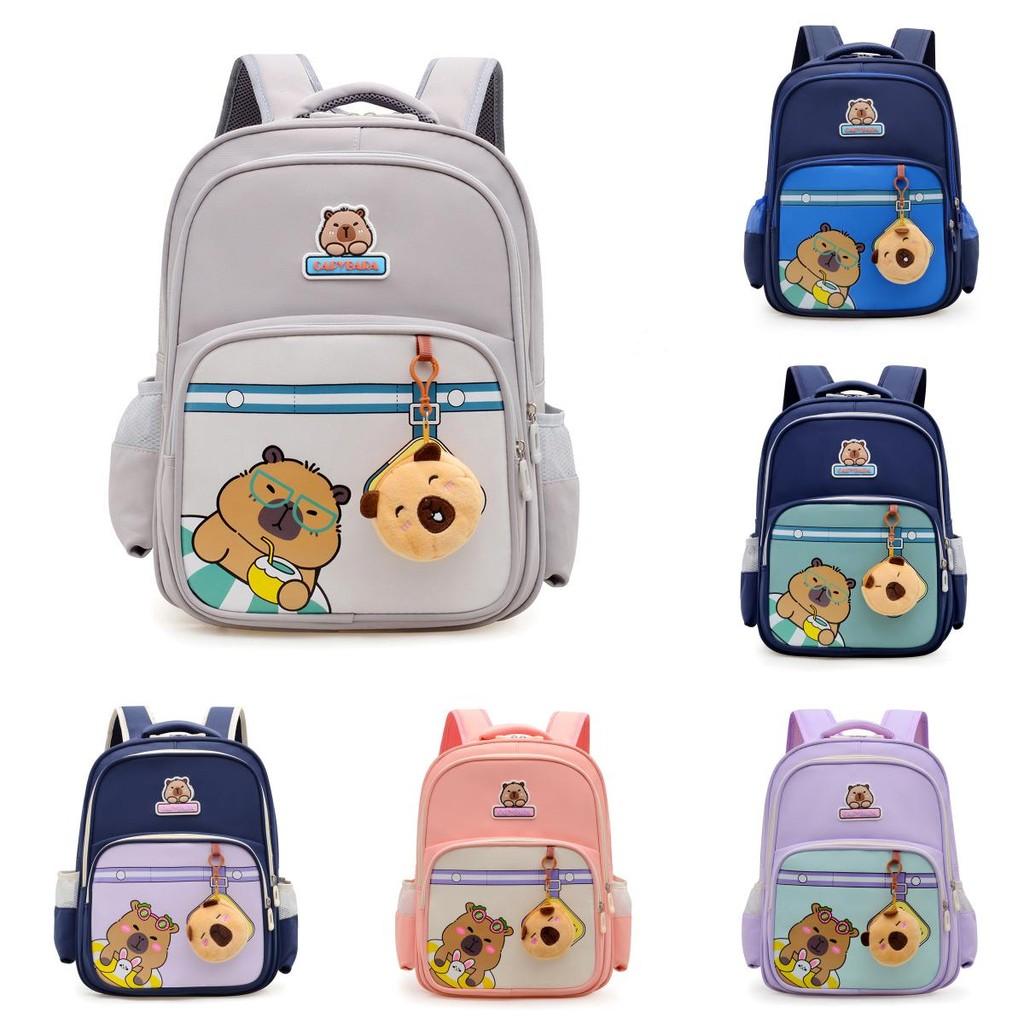 Childrens With Backpack Capybara Print Design And High Capacity For Daily School