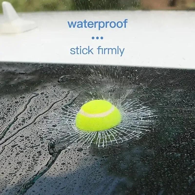 Car Styling Baseball Football Tennis Stereo Broken Glass 3D Sticker Car Window Ball Hits Self Adhesive Decal Car Stickers