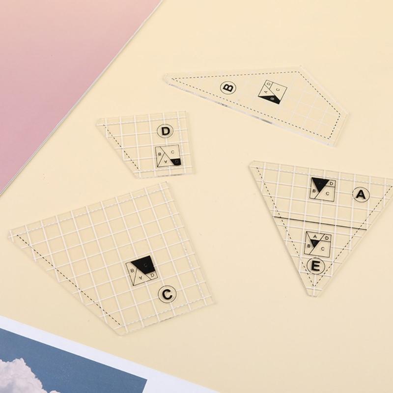 3/4/5Pcs Acrylic Quilting Rulers for Accurate Sewing and Fabric Cutting Measuring Quilting Patchwork Ruler Sewing Tool