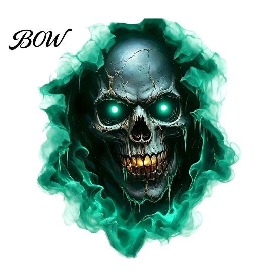Decorative Wall Film Halloween Theme Sticker, Horror Skull Decal, Waterproof Self-adhesive Glowing Stickers Art, for Home Living Room Bedroom