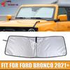 Foldable Front Window Glass Windshield Sunshade Visor Block For Ford Bronco 21+