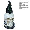 Halloween Skull Statue, Spooky Resin Witch Skull Figurine, Gothic Skeleton Sculpture for Shelf, Desk, Home, Office Decor