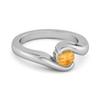 Citrine Contemporary Wrap Bypass Style Ring- 925 Sterling Silver
