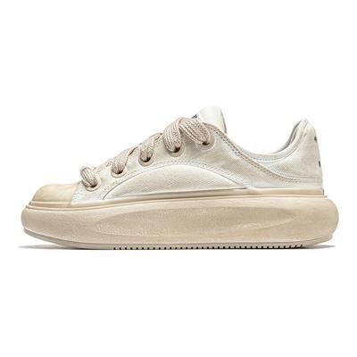 Li Ning Cloud Travel C4D Shock Absorbing Wear Resistant Low Top Casual Shoes Women Casual Shoes Off-White AZGU038-4