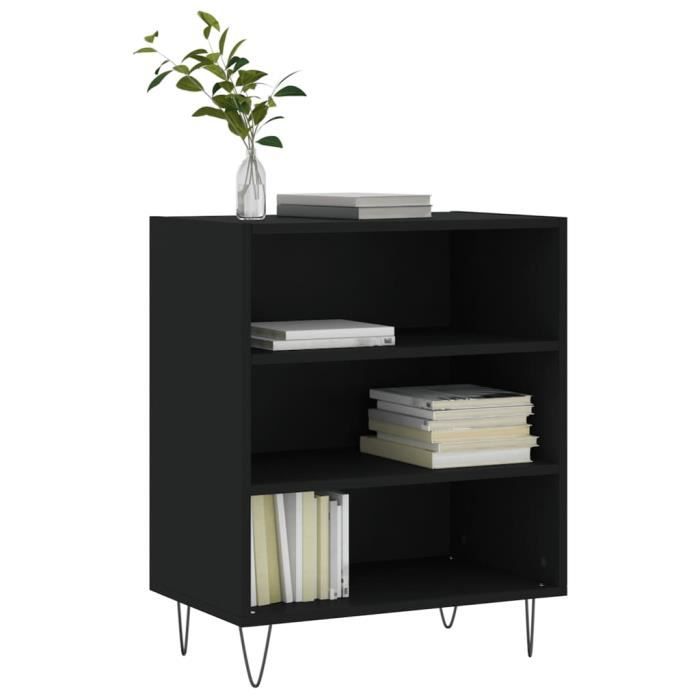 VidaXL Buffet noir 57x35x70 cm bois d’ingénierie 827133