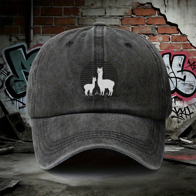 Item Adjustable Denim Baseball Cap about Alpaca Lightweight Printed WomenS Hat Alpaca Parent MenS Trendy Hat Ideal