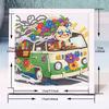 DIY Diamond Painting Kit with Frame,Bus Full Circle Mosaic 5D DIY Cross Stitch Kit Home Decoration with Frame, Handicraft Hobby Collection