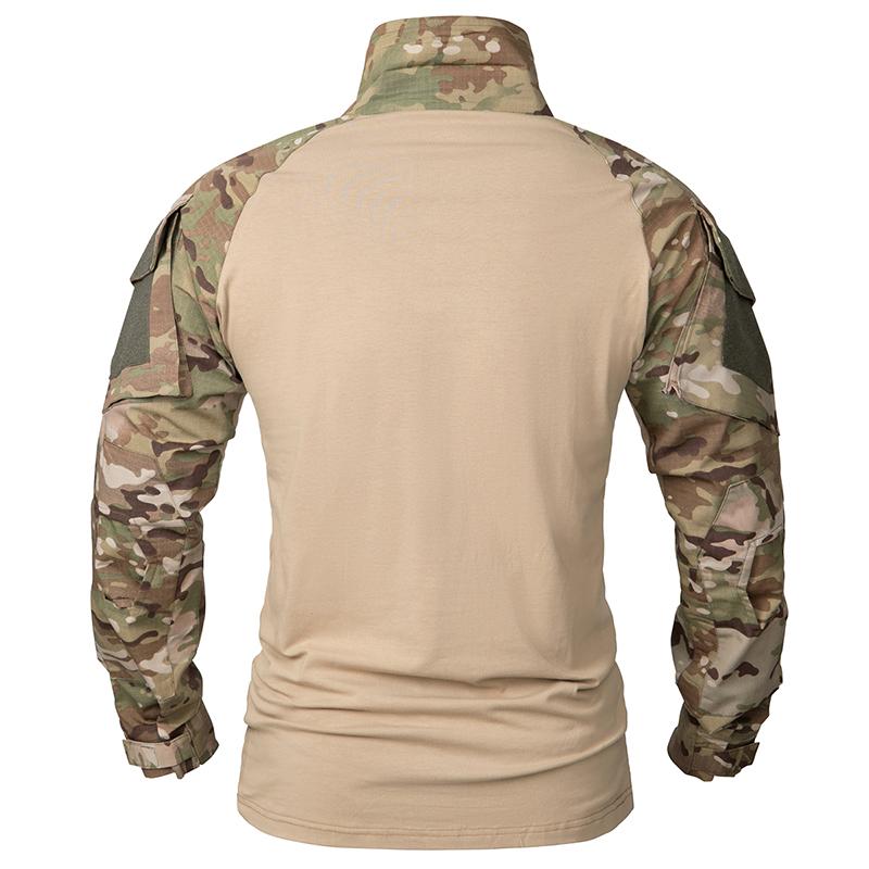 Herren Camouflage Tactical Shirt Langarm Combat T-Shirt Baumwolle Camo Uniform Shirts