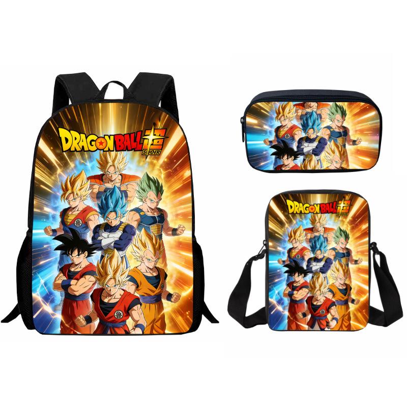 Gedrukte Dragon Ball Schooltas Drie Delige Set, Cartoon Student Rugzak Three-piece set