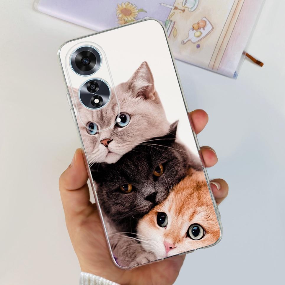 Coque de téléphone Mignonne Chat Astronaute Pour Oppo A60 OppoA60 A 60 Coque Arrière Pare-chocs Cool Dragon Dessin Animé Coque Transparente Oppo CPH2631 Capa
