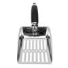 Cat Litter Scoop Stainless Steel Ergonomic Handle Fast Filtration Cat Litter Shovel for Litter Box Cleaning Silver B